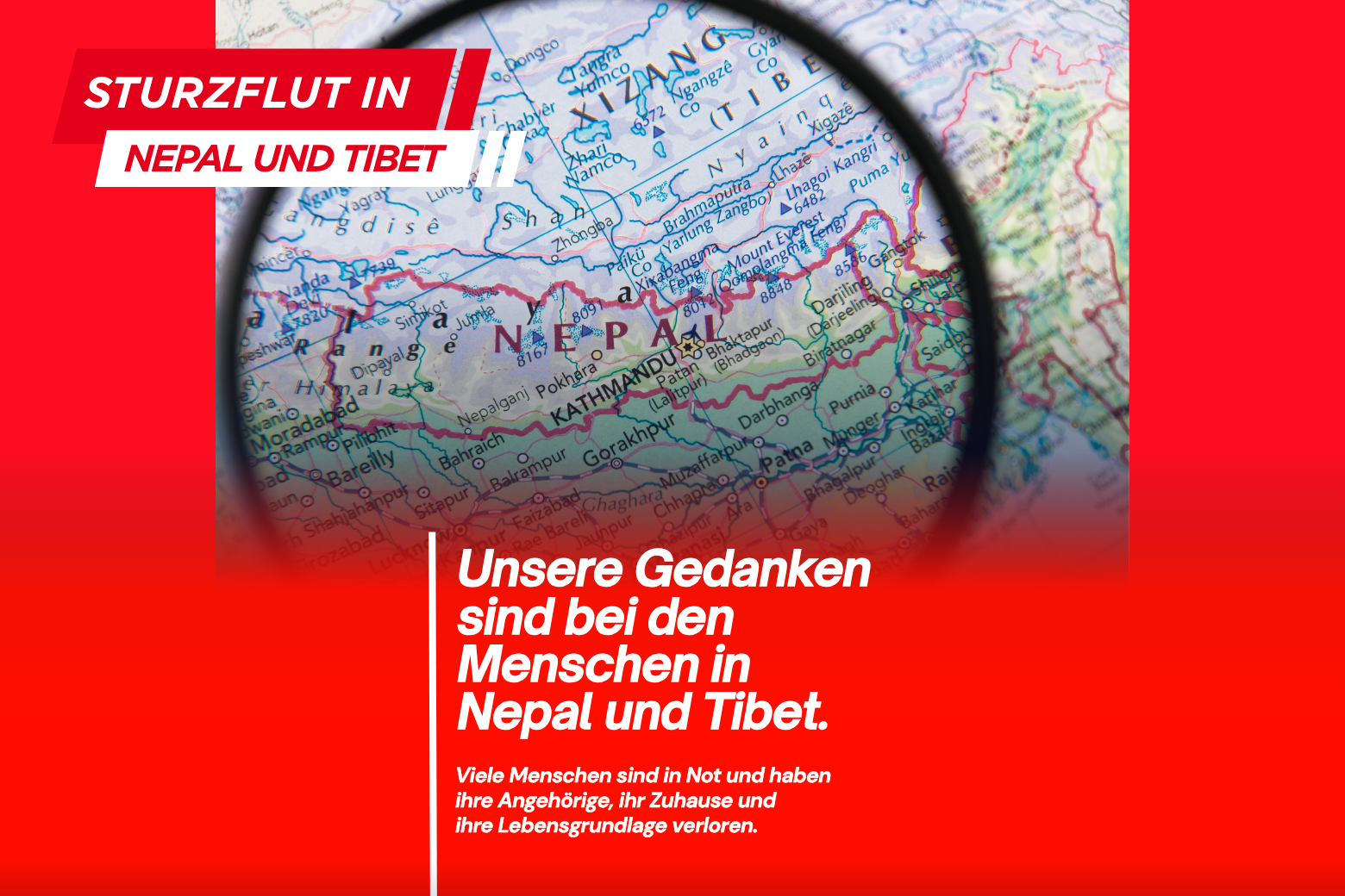 Öffnet die Seite 'Flutkatastophe in Nepal und Tibet: AWO Köln unterstützt Spendenaufruf'